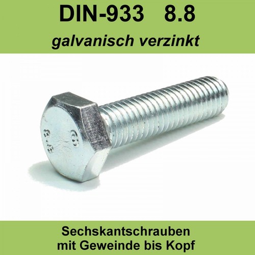 Din 933 8 sechskant - din, 8.8