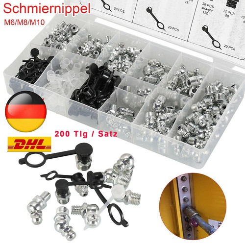 200tlg schmiernippel hydraulik - schmiernippel,